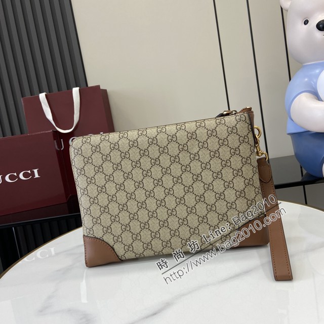 Gucci專櫃古馳最新款Emblem系列男士單肩斜挎包 jh2575型號：821156